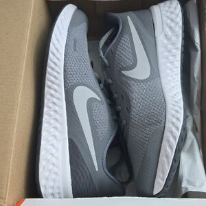Nike Gray and White Athletic Shoes